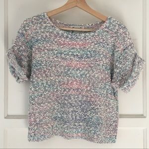 Vintage 80s Pastel Boucle Knit Boxy Sweater